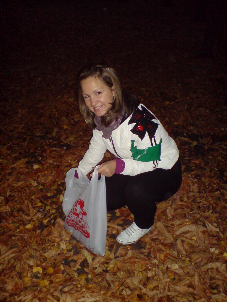 куряне собирают каштаны